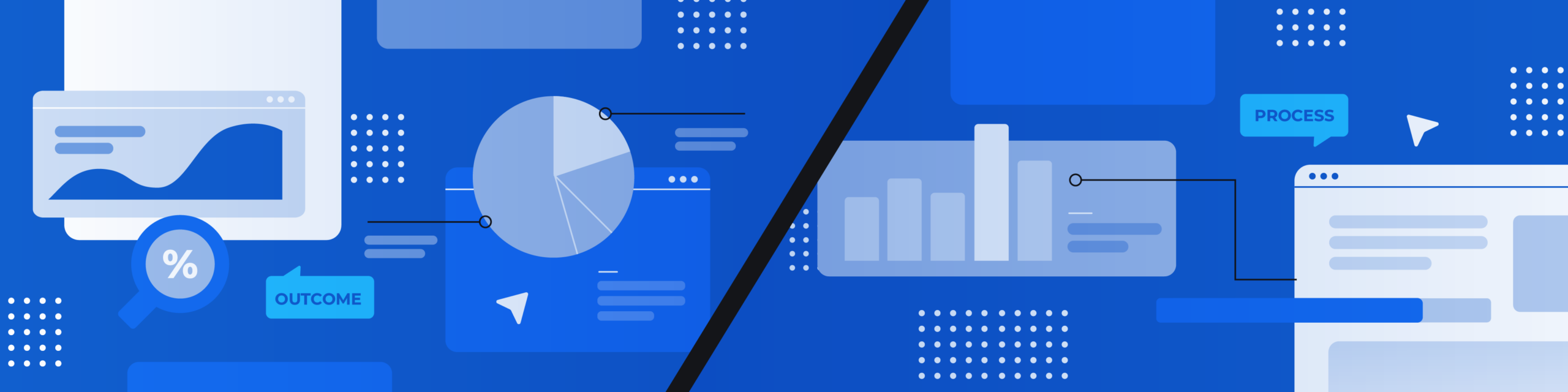decorative image with illustrations of graphs and charts